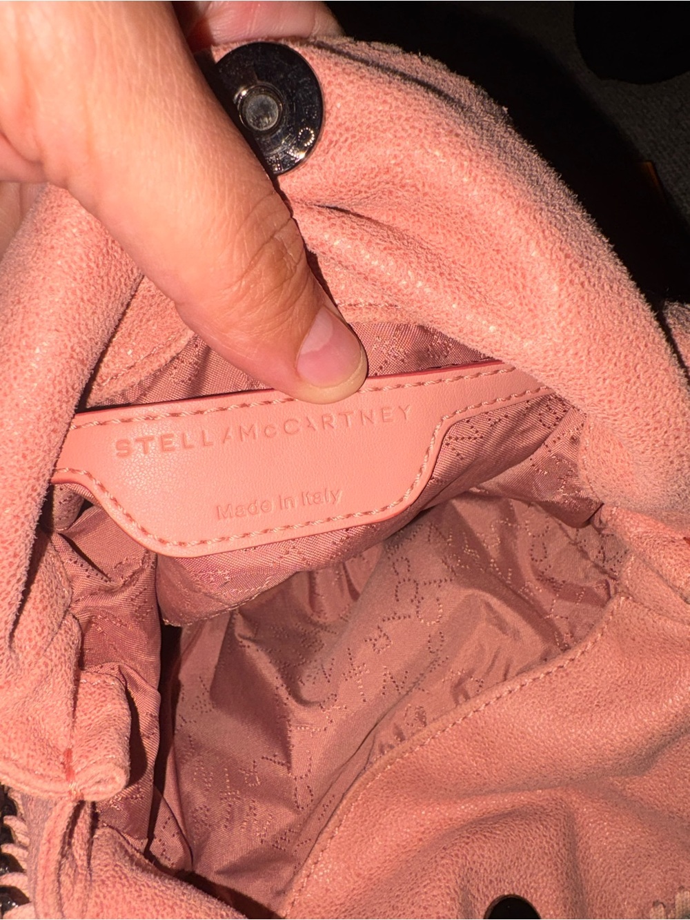 Stella McCartney Blush Pink Suede-Look Chain Shoulder Bag mini - Picture 9 of 15
